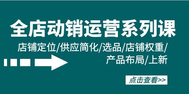 全店·动销运营系列课：店铺定位/供应简化/选品/店铺权重/产品布局/上新-选优云网创