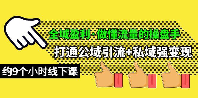 全域盈利·做懂流量的操盘手，打通公域引流+私域强变现，约9个小时线下课-选优云网创