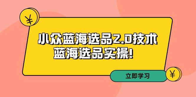 拼多多培训第33期：小众蓝海选品2.0技术-蓝海选品实操！-选优云网创