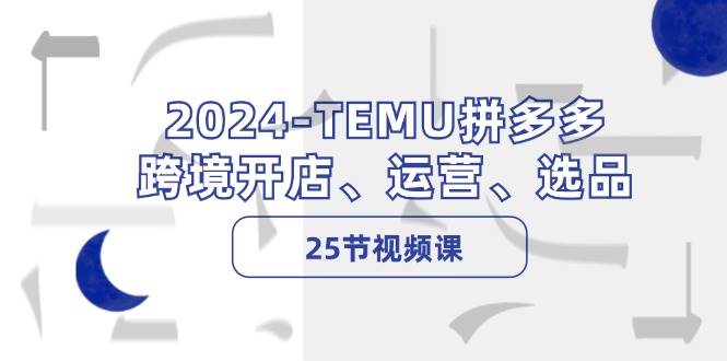 2024-TEMU拼多多·跨境开店、运营、选品（25节视频课）-选优云网创