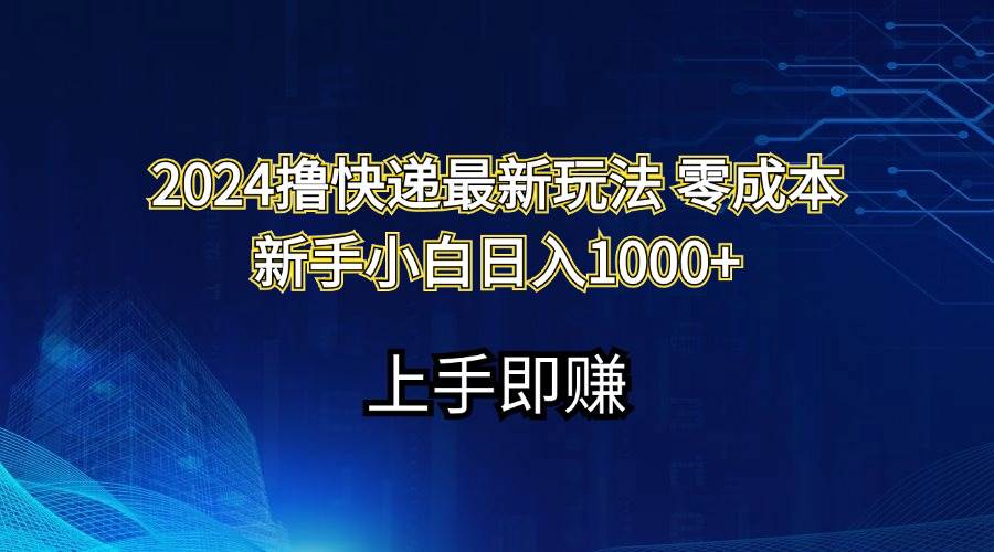 2024撸快递最新玩法零成本新手小白日入1000+-选优云网创