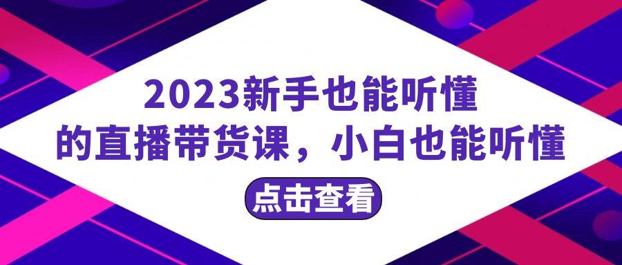 2023新手也能听懂的直播带货课，小白也能听懂，20节完整-选优云网创