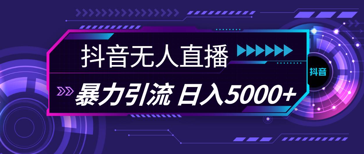 抖音无人直播，暴利引流，日入5000+-选优云网创