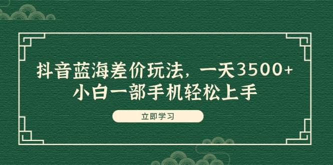 抖音蓝海差价玩法，一天3500+，小白一部手机轻松上手-选优云网创