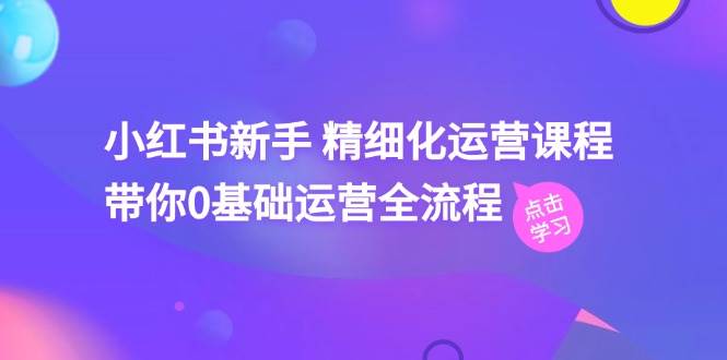 小红书新手 精细化运营课程，带你0基础运营全流程（41节视频课）-选优云网创