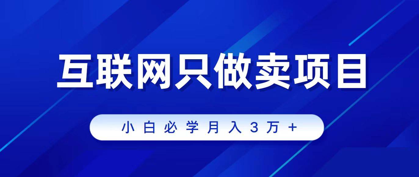 互联网的尽头就是卖项目，被割过韭菜的兄弟们必看！轻松月入三万以上！-选优云网创