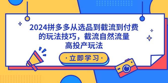 2024拼多多从选品到截流到付费的玩法技巧，截流自然流量玩法，高投产玩法-选优云网创