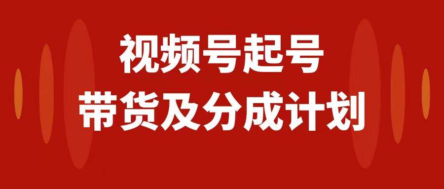 视频号快速起号，分成计划及带货，0-1起盘、运营、变现玩法，日入1000+-选优云网创