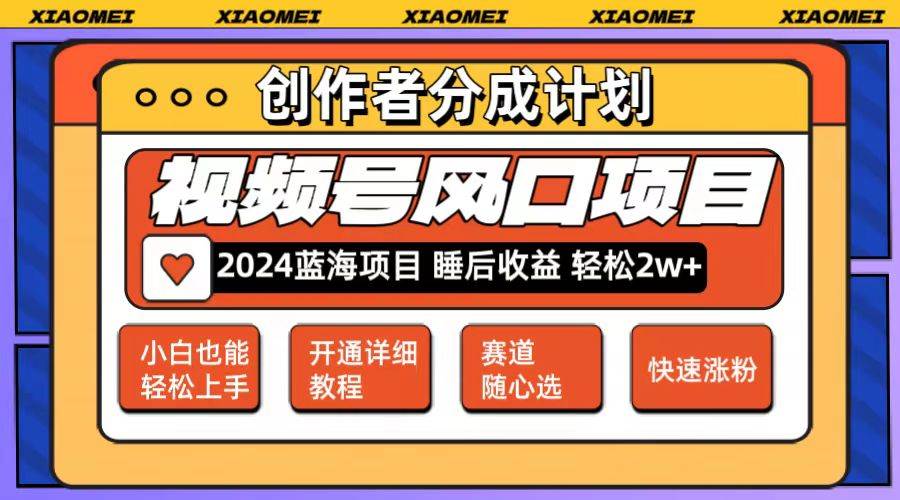 微信视频号大风口项目 轻松月入2w+ 多赛道选择，可矩阵，玩法简单轻松上手-选优云网创