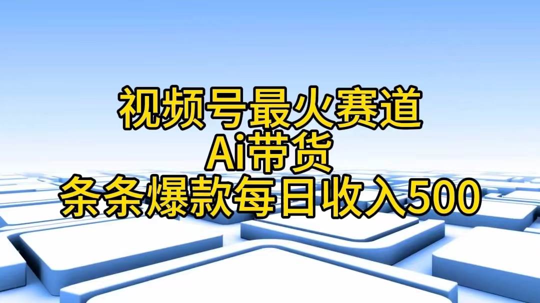 视频号最火赛道——Ai带货条条爆款每日收入500-选优云网创