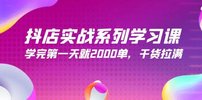 抖店实战系列学习课，学完第一天就2000单，干货拉满（245节课）-选优云网创