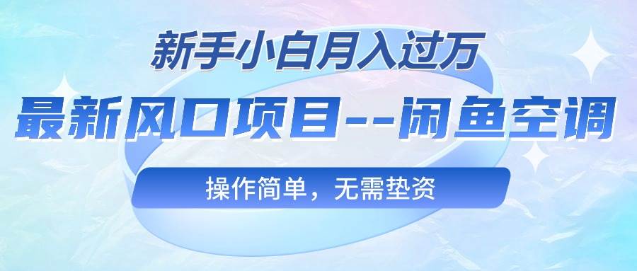 最新风口项目---闲鱼空调，新手小白月入过万，操作简单，无需垫资-选优云网创