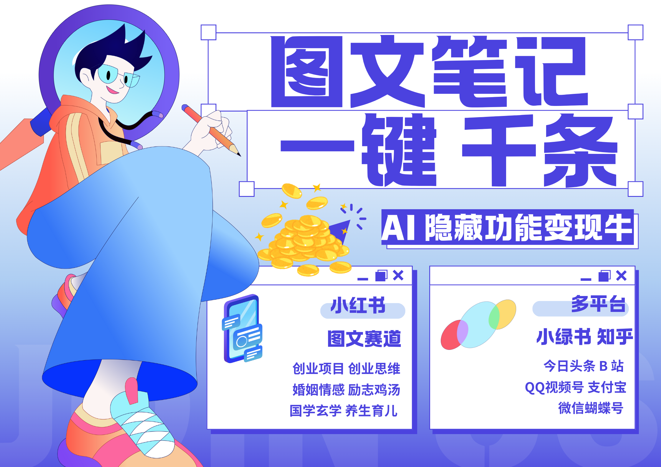 小红书小绿书 秒生图文一键千条 轻松变现3W+-选优云网创