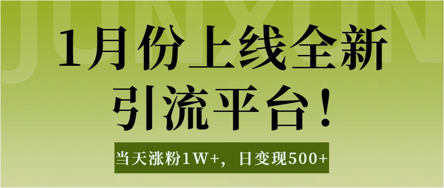 1月上线全新引流平台，当天涨粉1W+，日变现500+工具无脑涨粉，解放双手操作简单-选优云网创