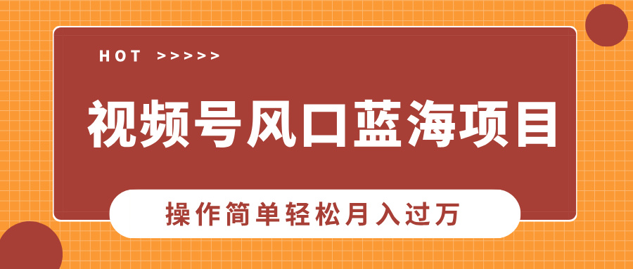 视频号风口蓝海项目，中老年人的流量密码，操作简单轻松月入过万-选优云网创